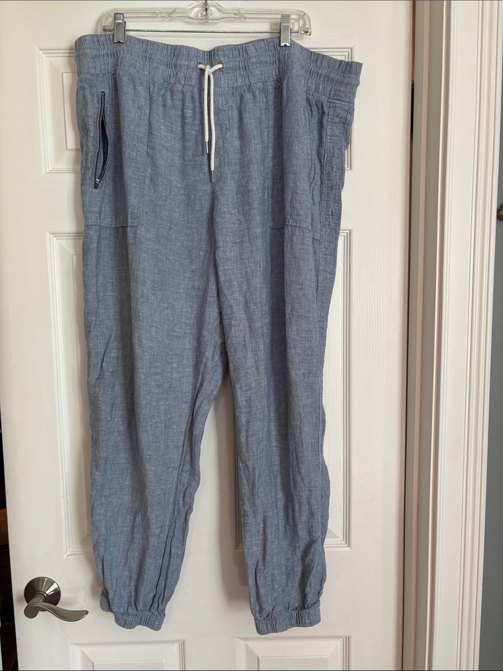 Athleta Light Blue Cabo Linen Joggers